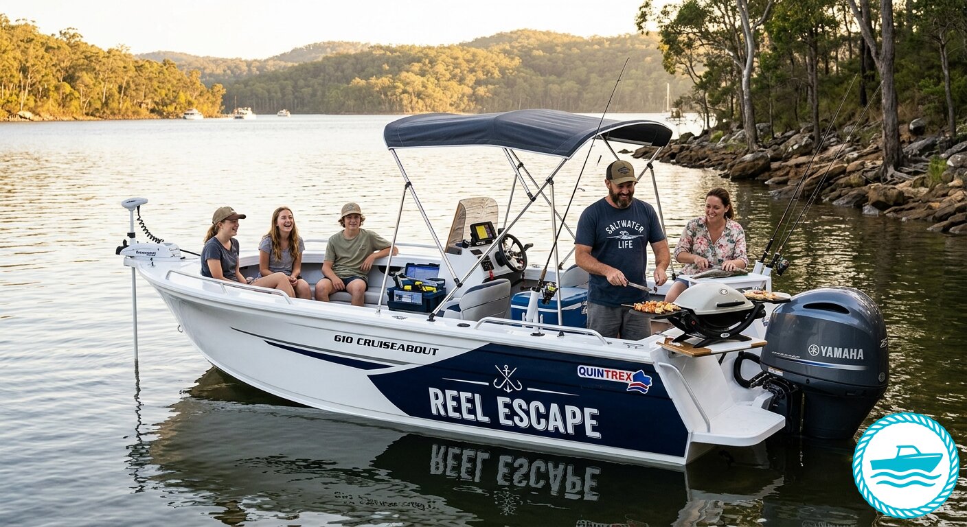 Reel Escape Boat Name Sticker